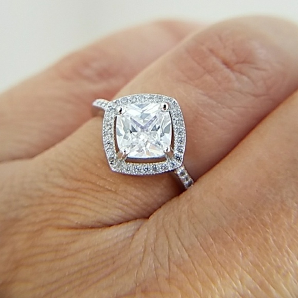 14k Gold plated Diamond cut 1.5ct Engagement Ring